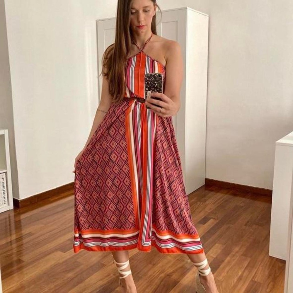 ZARA PRINTED MIDI DRESS - Picture 10 of 10